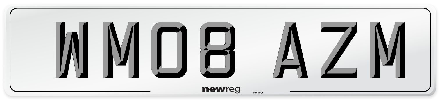 WM08 AZM Number Plate from New Reg